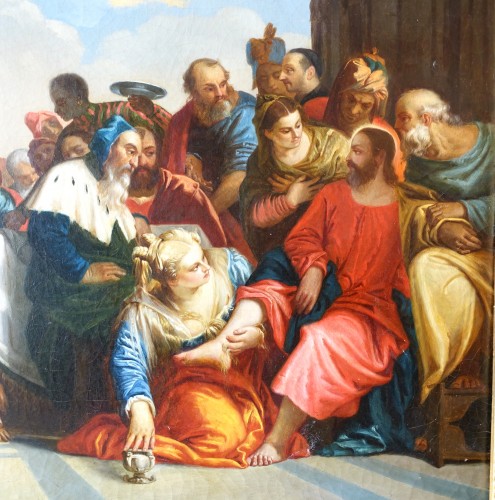 Le festin chez Simon le Pharisien, École fançaise ou Italienne du début 19e siècle d'après Veronese - GSLR Antiques