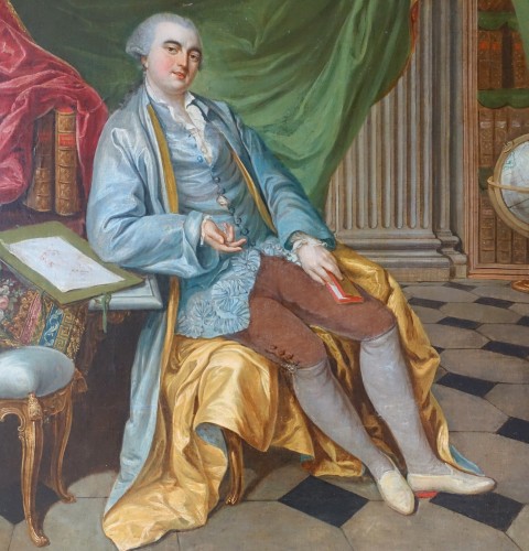 Paintings & Drawings  - Portrait of an aristocrat, 18th century French school