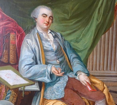 Portrait d'aristocrate, École française du XVIIIe siècle - GSLR Antiques