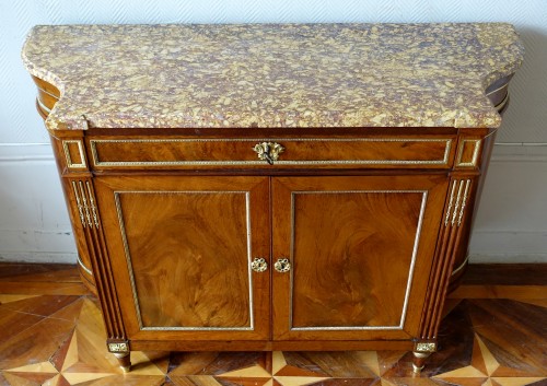 19th century - Directoire sideboard in mahogany and Spanish brocatelle marble