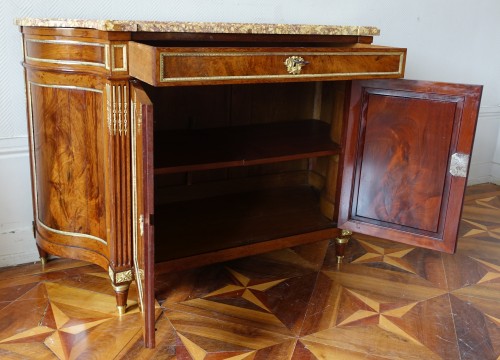 Antiquités - Buffet Directoire en acajou et marbre brocatelle d'Espagne