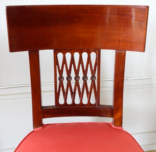 XVIIIe siècle - Paire de chaises d'époque Consulat estampille de Chapuis