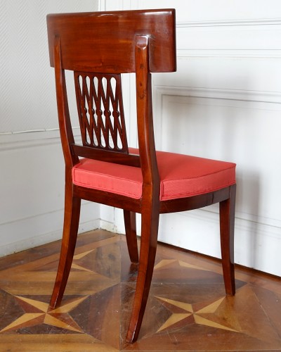 Antiquités - Paire de chaises d'époque Consulat estampille de Chapuis