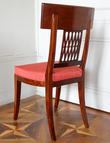 Antiquités - Paire de chaises d'époque Consulat estampille de Chapuis