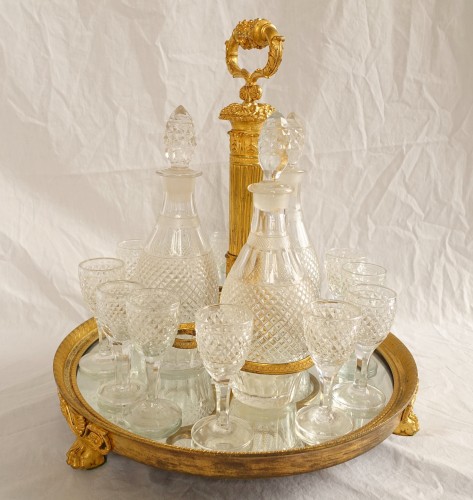 Empire Le Creusot Crystal And Ormolu Liquor Set, Early 19th Century - Decorative Objects Style Restauration - Charles X