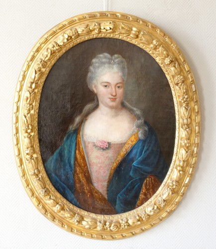 Tableaux et dessins Tableaux XVIIIe siècle - Ecole française du XVIIIe siècle, portrait de dame