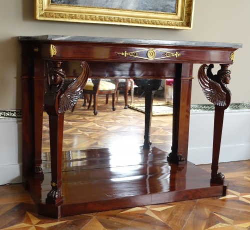 Console d'époque Consulat en acajou - Empire