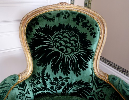 Paire de bergères en cabriolet Louis XV - estampille de Louis Delanois - Louis XV
