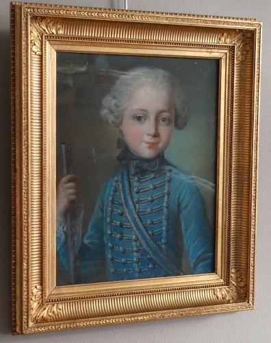 Tableaux et dessins Dessin, Aquarelle & Pastel - Portrait d'un enfant en hussard - Ecole française du 18e siècle