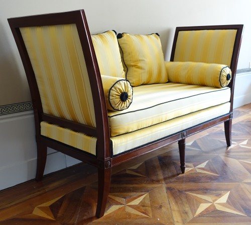 Canapé confident ou méridienne en acajou d'époque Directoire - Directoire