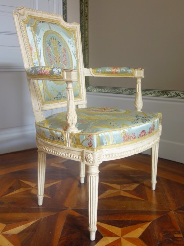 Louis XVI - Paire de fauteuils cabriolets Louis XVI estampille de Paul-François Jean