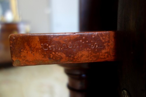 Antiquités - Guéridon Louis XVI en acajou estampille de Canabas