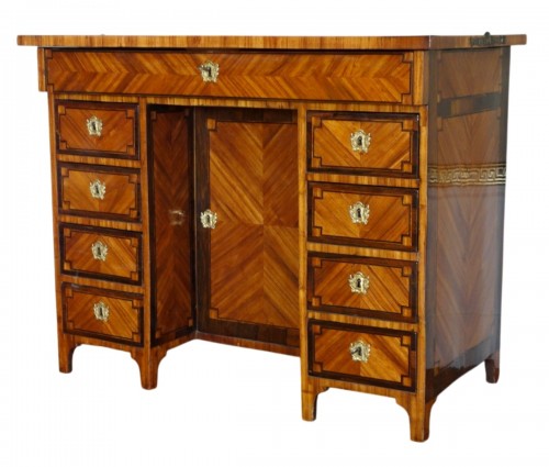 Bureau de changeur en marqueterie d'époque Louis XVI