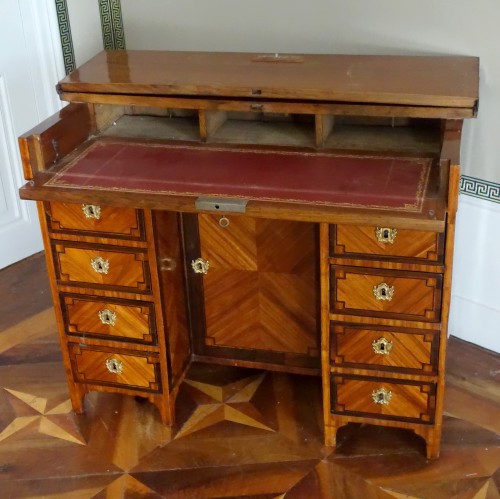 Bureau de changeur en marqueterie d'époque Louis XVI - GSLR Antiques