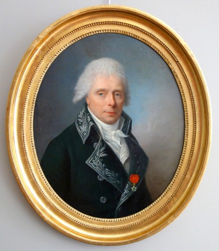 Antiquités - Jean-François Bellier, paire de portraits, sa sœur Philippine et son époux Edme