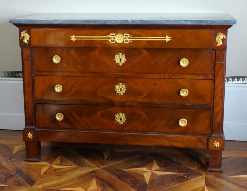 Mobilier Commode - Commode d'époque Empire en acajou - estampille de Jacques Muller