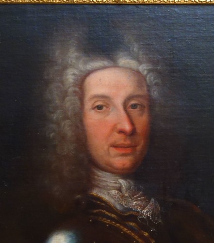 Ecole Française du XVIIIe siècle, portrait d'officier en cuirasse - GSLR Antiques