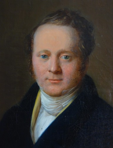 Restauration - Charles X - Portrait Of A Gentleman 1827, Jean François Garneray, Pupil Of David