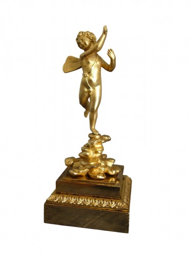 Early 19th century Zephyr statuette in gilt bronze