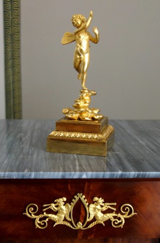 Early 19th century Zephyr statuette in gilt bronze - Sculpture Style Restauration - Charles X