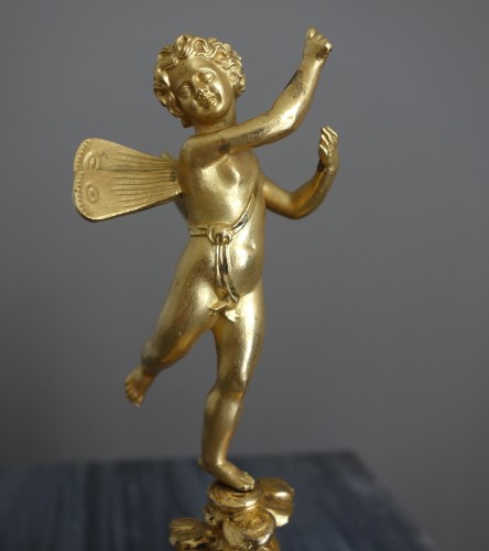 Antiquités - Early 19th century Zephyr statuette in gilt bronze