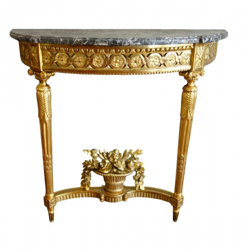 Louis XVI period carved and giltwood wall console