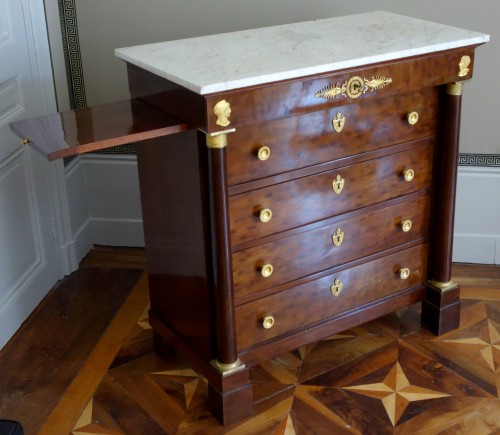 Antiquités - Commode secrétaire d'époque Empire - estampille Molitor