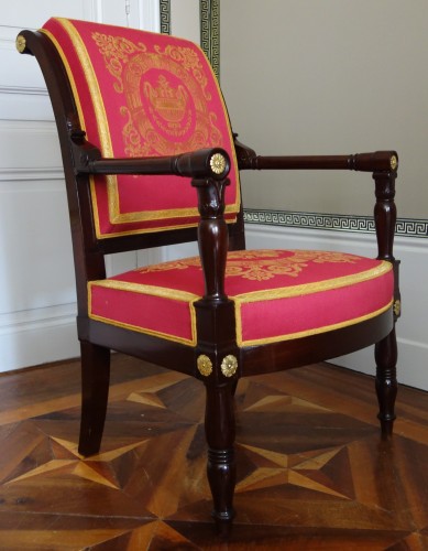 Fauteuil d'époque Empire en acajou et bronze doré par Jacob Desmalter - Sièges Style Empire