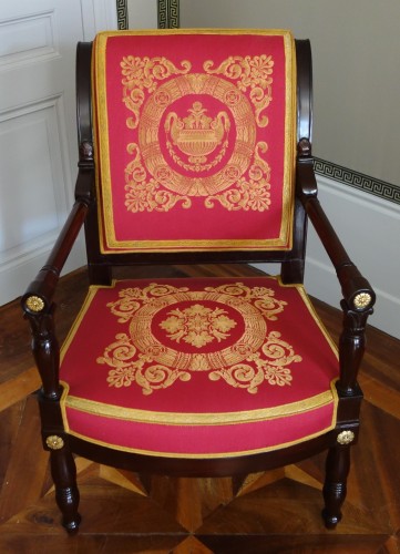 Fauteuil d'époque Empire en acajou et bronze doré par Jacob Desmalter - GSLR Antiques