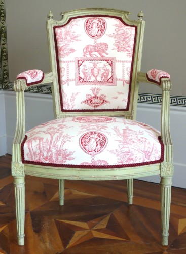 XVIIIe siècle - Suite de 4 fauteuils cabriolets d'époque Louis XVI