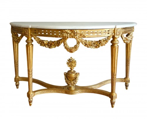 Console en bois doré d'époque Louis XVI