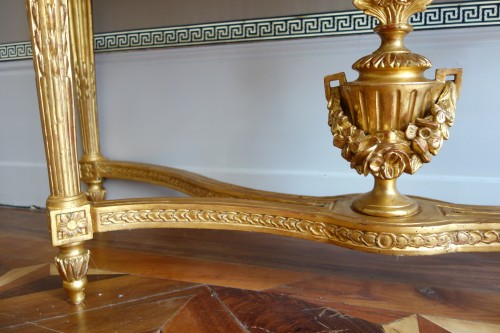 Antiquités - Console en bois doré d'époque Louis XVI