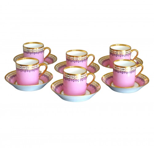 Service à café de tasses litrons en porcelaine de Sèvres