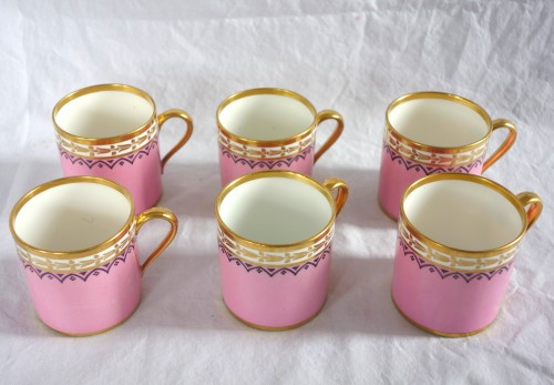 Céramiques, Porcelaines  - Service à café de tasses litrons en porcelaine de Sèvres