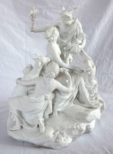 Antiquités - La naissance de Bacchus, biscuit de Sèvres d'époque Louis XVI