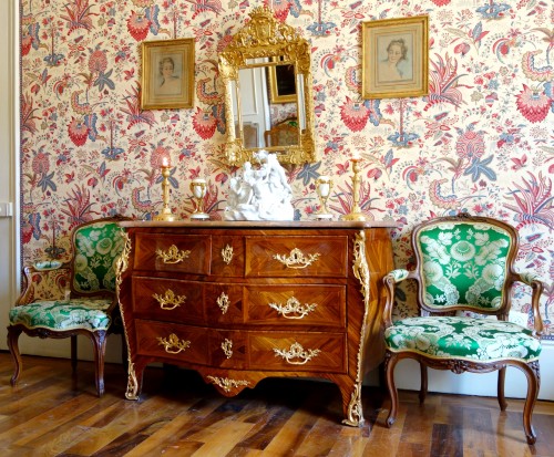 Antiquités - Miroir à parecloses en bois doré