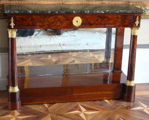Mobilier Console - Console d'époque Empire en acajou et bronze doré