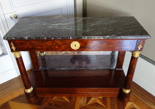 Console d'époque Empire en acajou et bronze doré - Empire
