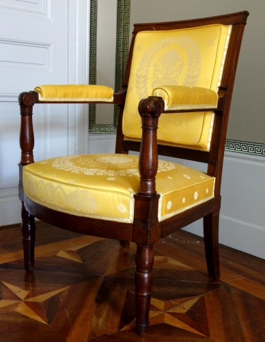 Paire de fauteuils Empire en acajou estampille de Jacob Desmalter - Sièges Style Empire