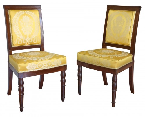 Paire de chaises en acajou d'époque Empire estampille de Jacob Desmalter