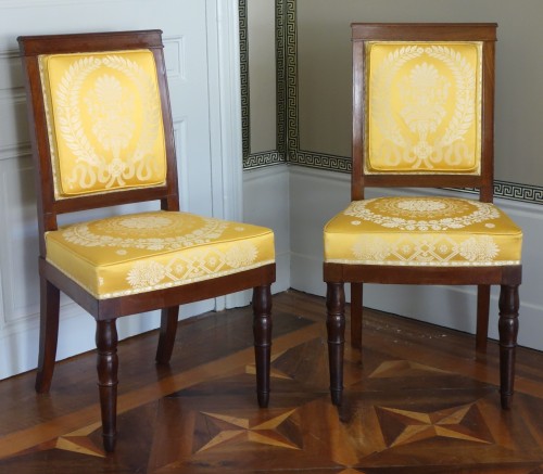 Paire de chaises en acajou d'époque Empire estampille de Jacob Desmalter - Sièges Style Empire