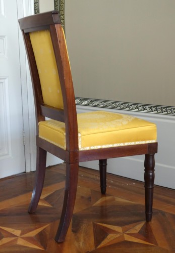 XIXe siècle - Paire de chaises en acajou d'époque Empire estampille de Jacob Desmalter
