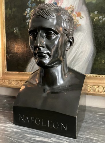 Sculpture Sculpture en Bronze - Buste de Napoleon en hermès - bronze d'epoque Empire