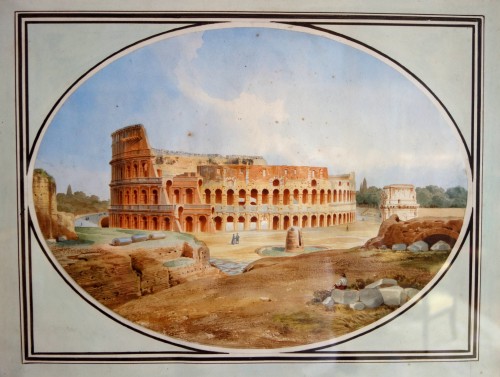 Victor-Jean Nicolle (1754–1826) - Vue du Collisée à Rome - Tableaux et dessins Style Directoire