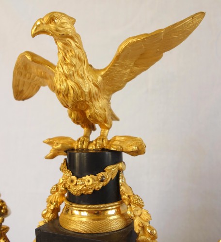Pendule portique d'époque Louis XVI en mabre et bronze doré - Louis XVI