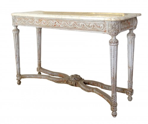 Console de vestibule en bois sculpté d'époque Louis XVI