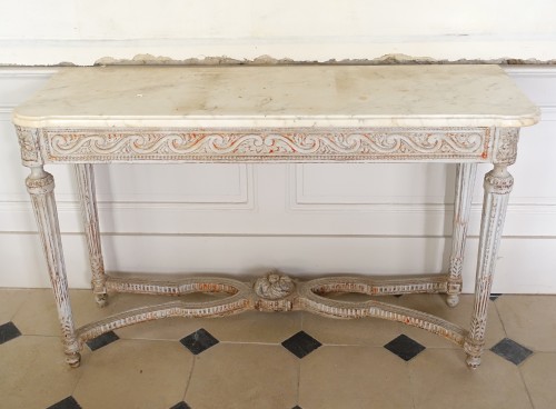 Console de vestibule en bois sculpté d'époque Louis XVI - GSLR Antiques