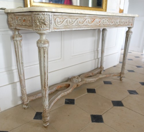 Console de vestibule en bois sculpté d'époque Louis XVI - Louis XVI
