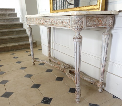Louis XVI - Console de vestibule en bois sculpté d'époque Louis XVI