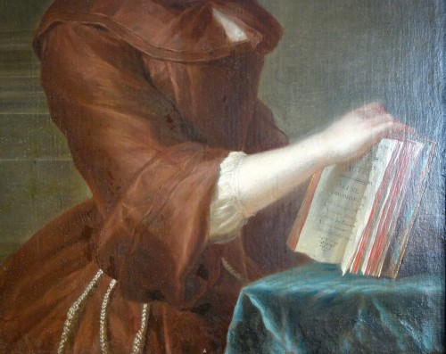 Antiquités - 18th century French School, portrait of a false devotee